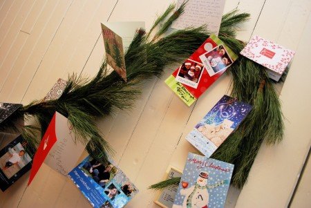 home decoration with Christmas Cards