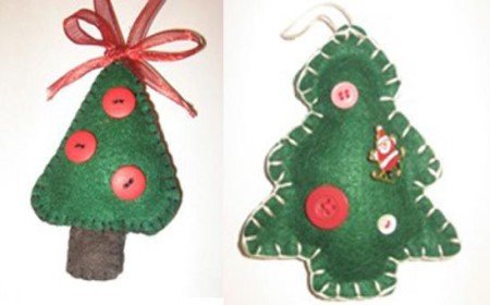 Felt Christmas Tree Ornamanet with Buttons