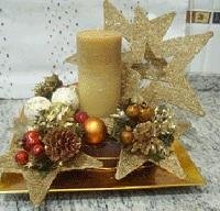 Golden Candles with star for Christmas Decoration