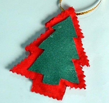 Green Red Christmas Felt Ornament