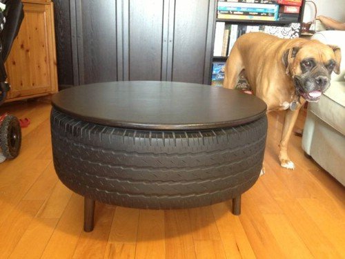 Coffee Table made with recyled tyres