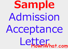 admission acceptance letter sample