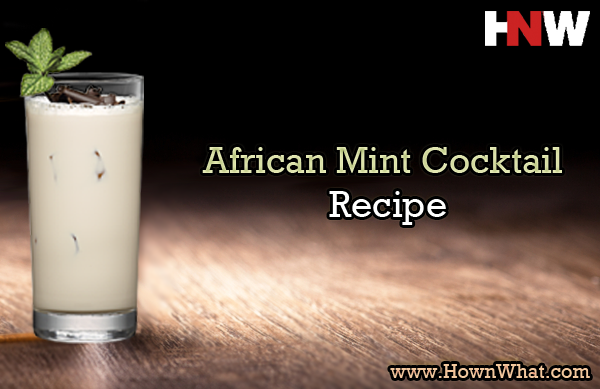African Mint Cocktail on Wooden table