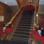 Christmas decorated staircase