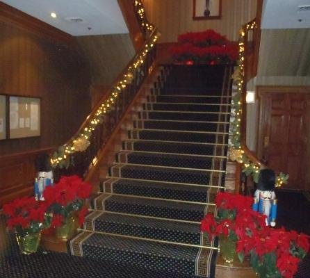 Christmas decorated staircase