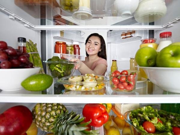 fresh food in fridge